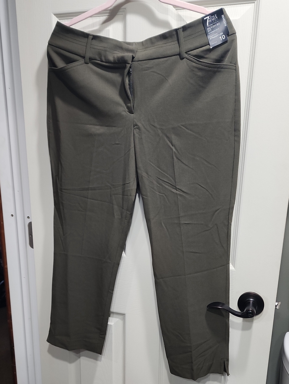 Women’s Olive Dress Trousers – Stretch Pull-On Fit